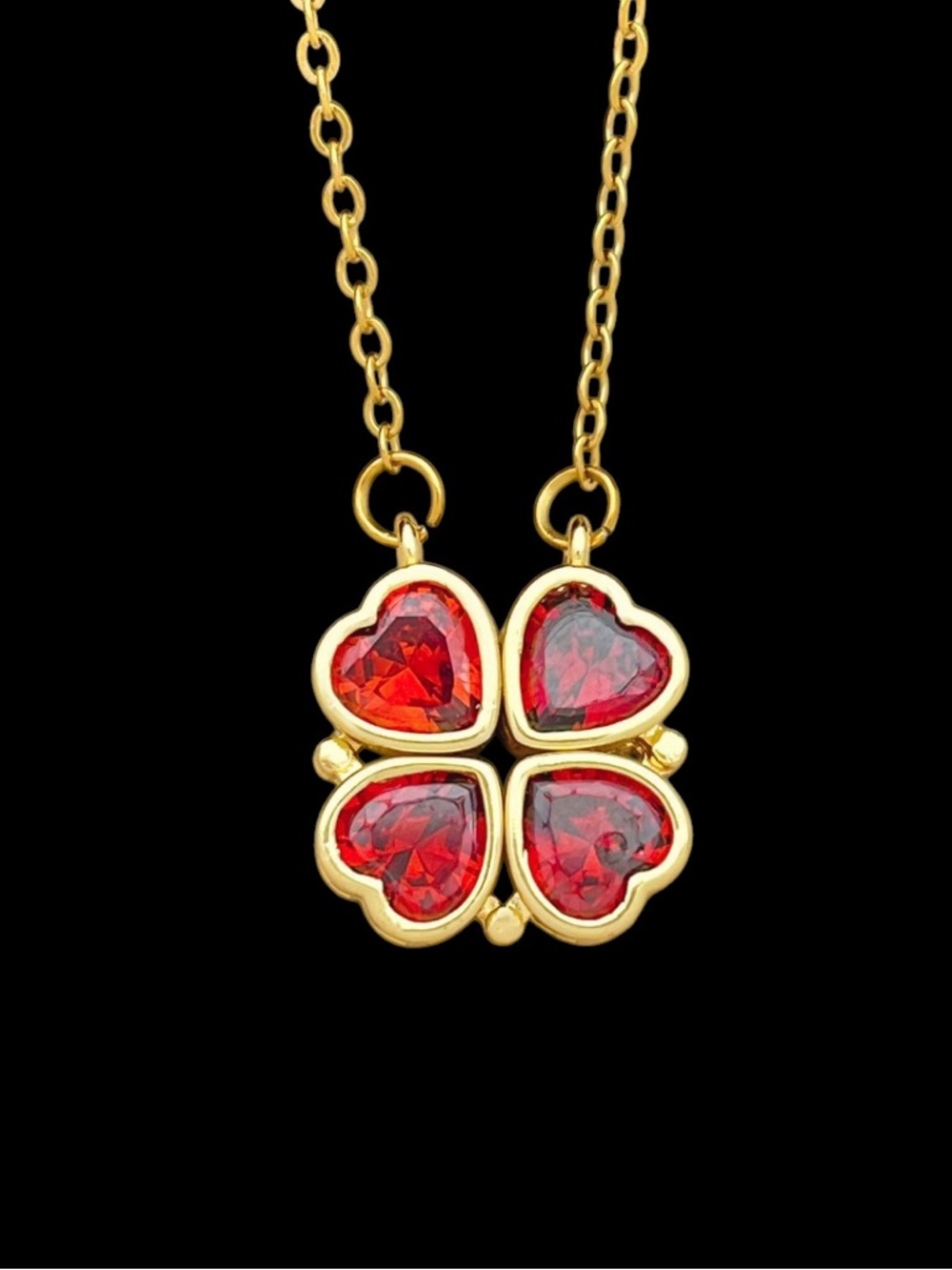 N18. 18K Gold Plated - Red - Love Two Way Necklace - New! No Cancels